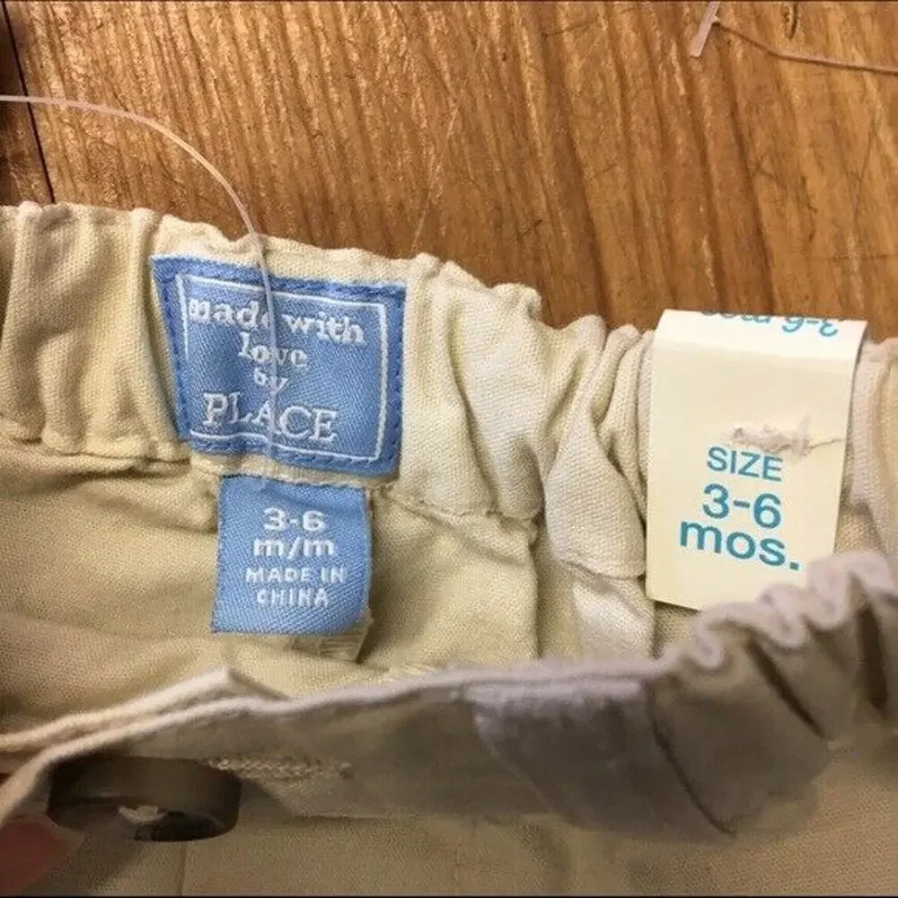 Children's Place Boys Shorts Size 3-6 Mo‎ Khaki Blue Ombre Dip Dye NEW
